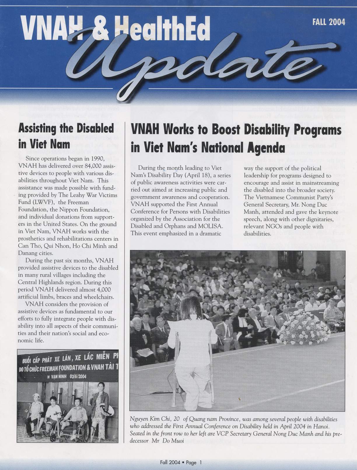 VNAH Works to Boost Disability Programs in Viet Nam's National Agenda Part 1