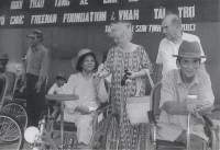 Mr. and Mrs. Houghton Freeman were on hand at the de livery ceremony in Son Tinh District, Quang ngai Province.